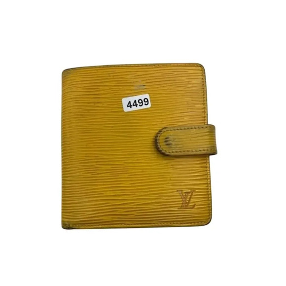 Louis Vuitton Epi Leather Porte Billets Compact Bifold Wallet Yellow Womens - Picture 1 of 11